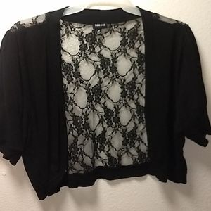 Torrid lace back black shrug